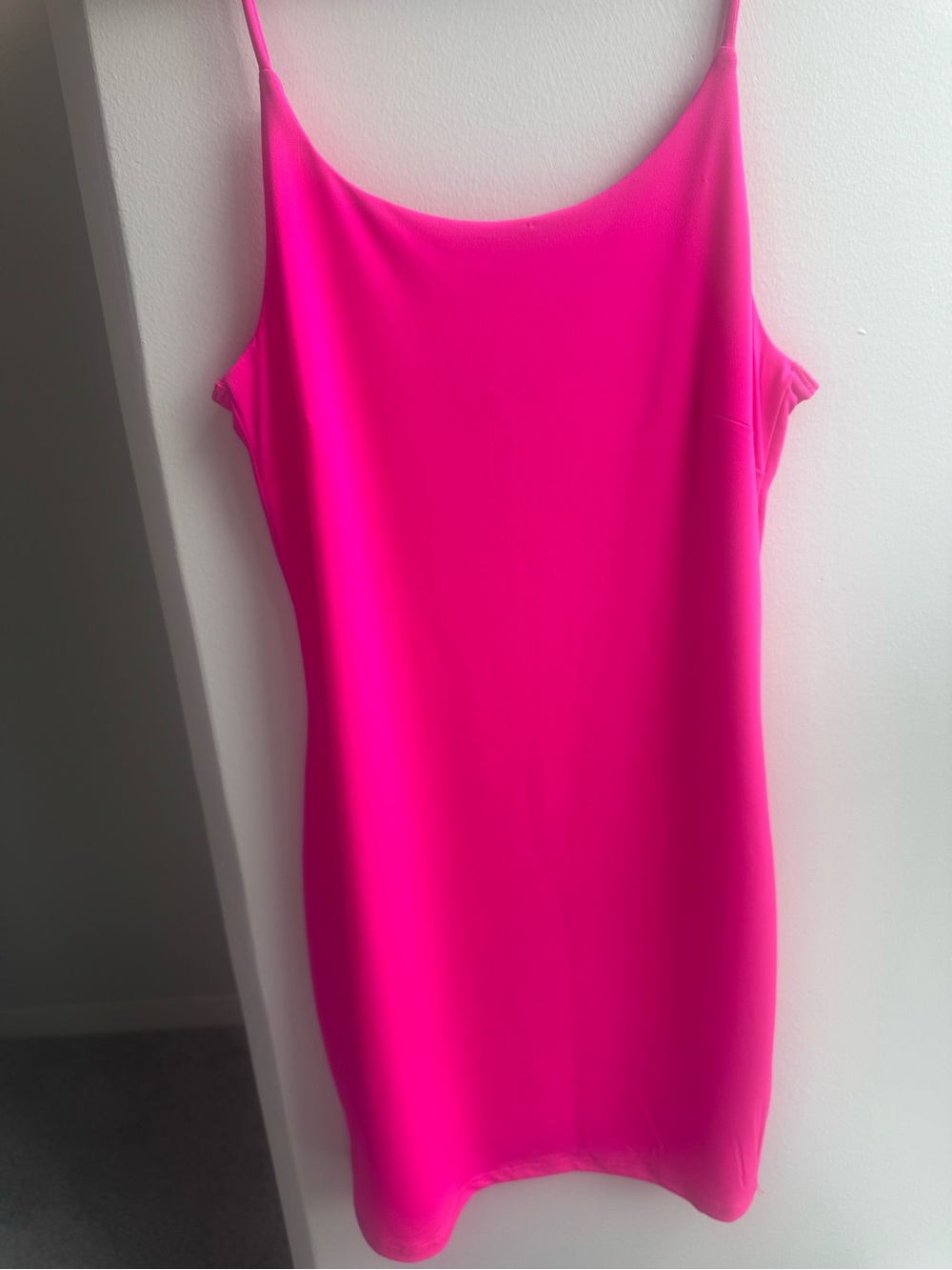 Mind Code Neon Hot Pink Slip Mini Dress